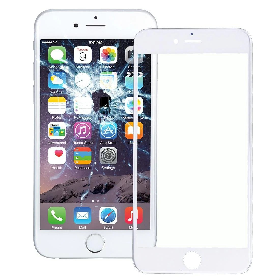 iPhone 6 Plus White Screen Replacement Glass Lens & Bezel Frame