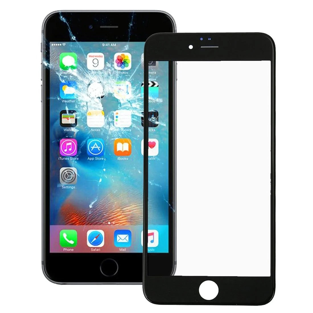 iPhone 6s Black Screen Replacement Glass Lens & Bezel Frame