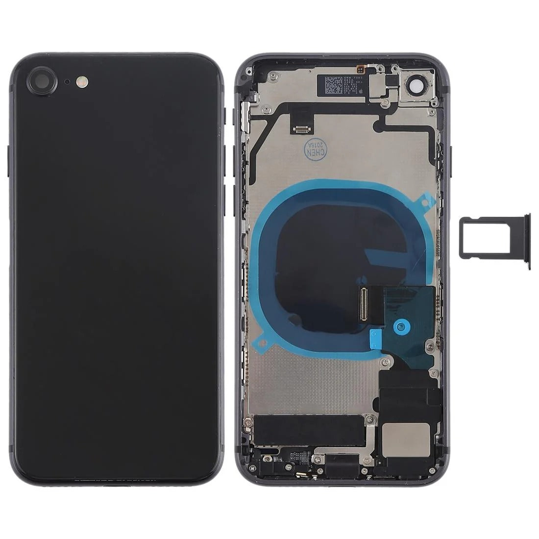 iPhone 8G Back Cover Housing With Parts Assembly (With Side Keys & Charging Port)