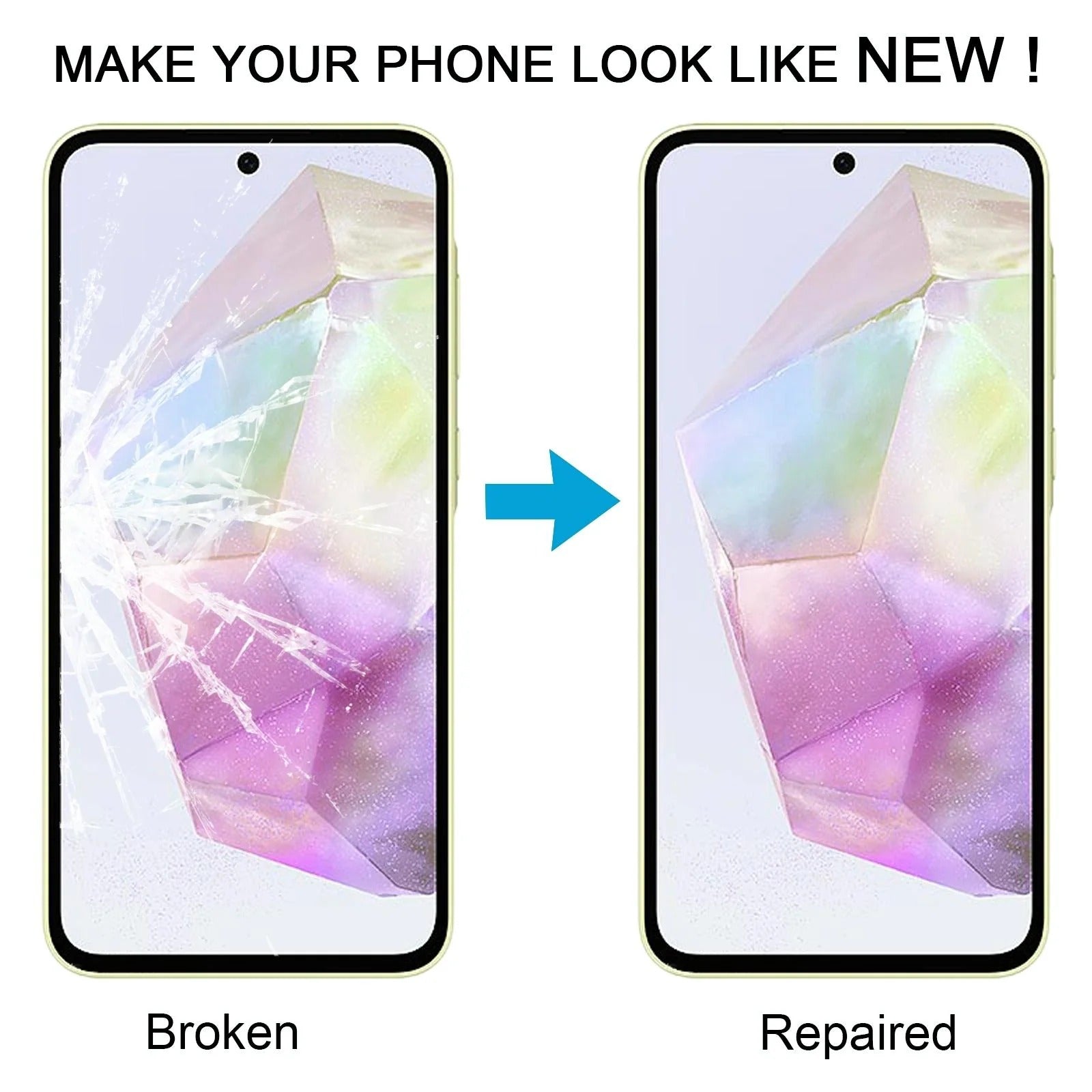 Samsung Galaxy A35 SM-A356B Front Glass Lens with OCA Adhesive