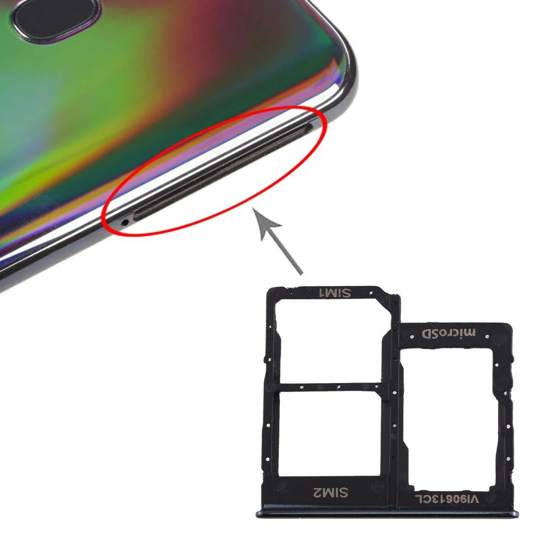 Samsung Galaxy A40 SIM & SD Card Tray
