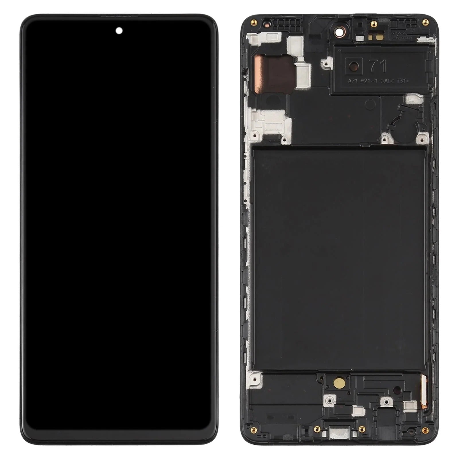 Galaxy A71 Black OLED LCD Screen & Digitizer with Frame