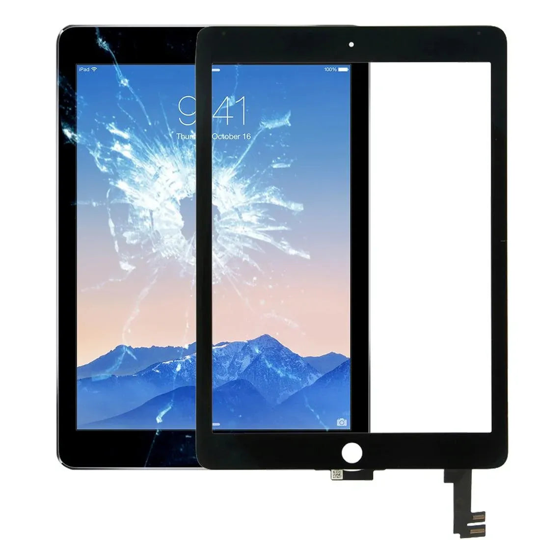 iPad Air 2/6 Black Touch Screen Digitizer Replacement
