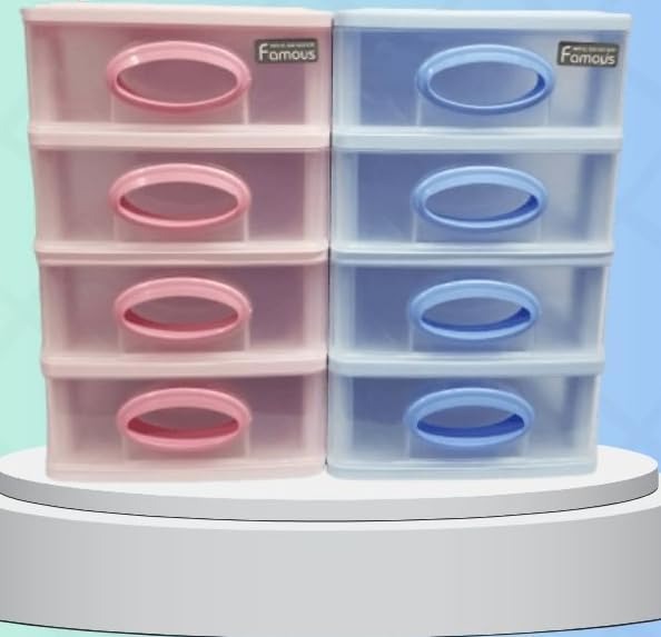 4 Drawer Mini Storage Unit Draw Tower Office Home Kitchen Jewellery Box School Study Table Top Small Drawer