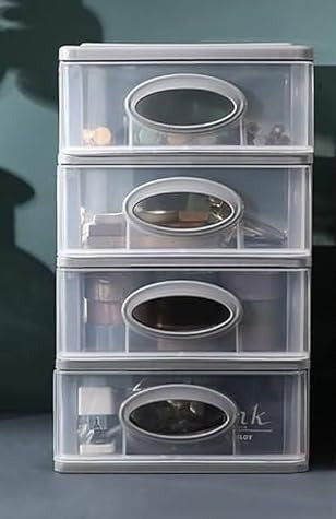 4 Drawer Mini Storage Unit Draw Tower Office Home Kitchen Jewellery Box School Study Table Top Small Drawer