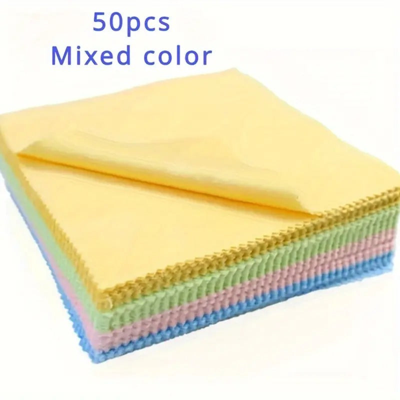 20pcs Chamois Glasses Cleaner, Jewelry Care Wipe Cloth, Microfiber Cleaning Cloth for Glasses Cloth Lens Phone Screen Cleaning Wipes