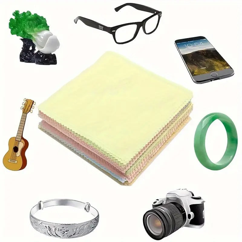 20pcs Chamois Glasses Cleaner, Jewelry Care Wipe Cloth, Microfiber Cleaning Cloth for Glasses Cloth Lens Phone Screen Cleaning Wipes