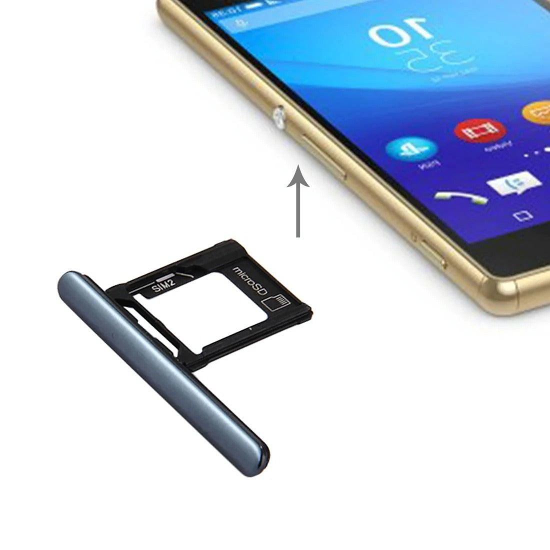 Sony Xperia Z5 Premium Dual SIM Card Tray & Dust Plug - Black