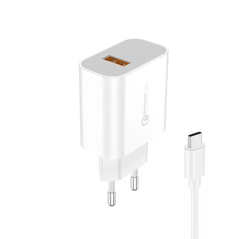 FONENG 18W Fast Charger QC3 with Cable EU-46 - USB to Type-C