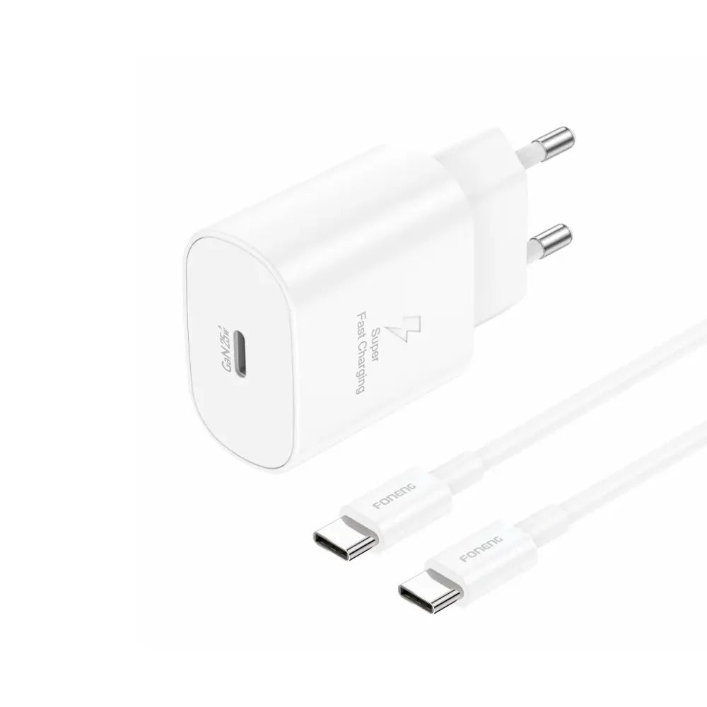 FONENG 25W GAN Mini Pro Fast Charger (EU)+25W C to C Cable