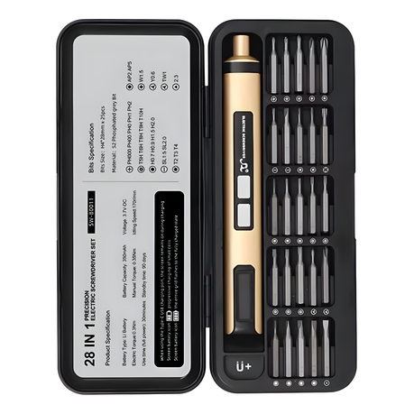 Precision Screwdriver Kit 25 Pieces Electric Rechargeable Magnetic Tips