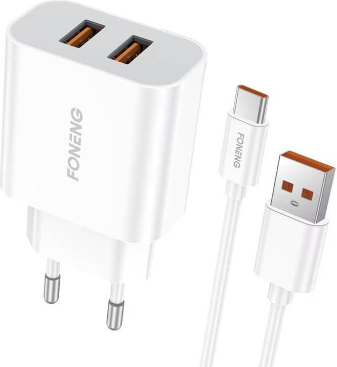 Foneng Wall Charger EU45 with Type C Cable 2 USB 2.4A