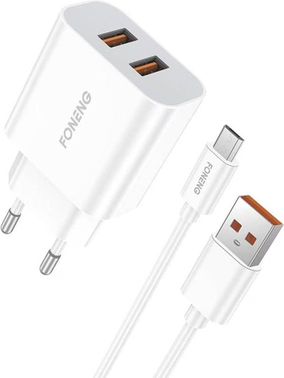 Foneng Wall Charger EU45 with Type C Cable 2 USB 2.4A
