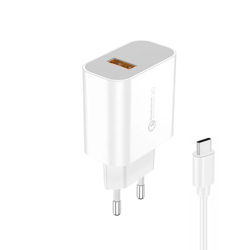 FONENG 18W Fast Charger QC3 with Cable EU-46 - USB to Type-C
