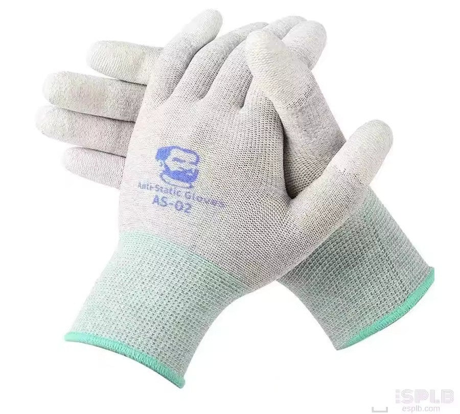 MECHANIC Carbon Fiber Gloves Anti-Static AS02 PU Coating Layer Mobile Phone Electronic Parts Repair Protective Gloves