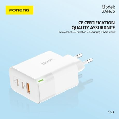 FONENG 65W GaN65 Wall Super Fast Charger Adapter With Type-C to Type-C Cable PPS/QC3/-USBC