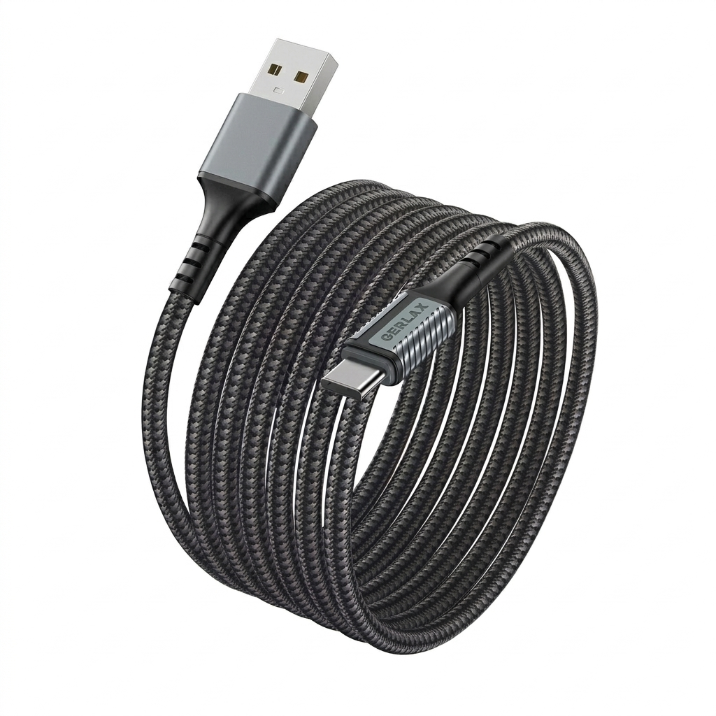 Gerlax GD-71T2 Fast Charging Cable (2M) | USB-A to Type-C | 6A Fast Charge | Nylon Braided | Heavy-Duty Design