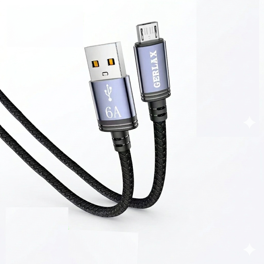 Gerlax D20 Fast Charging Cable (1M) | USB-A to Lightning / Micro USB / Type-C | 6A High Speed Charging | Flexible Design