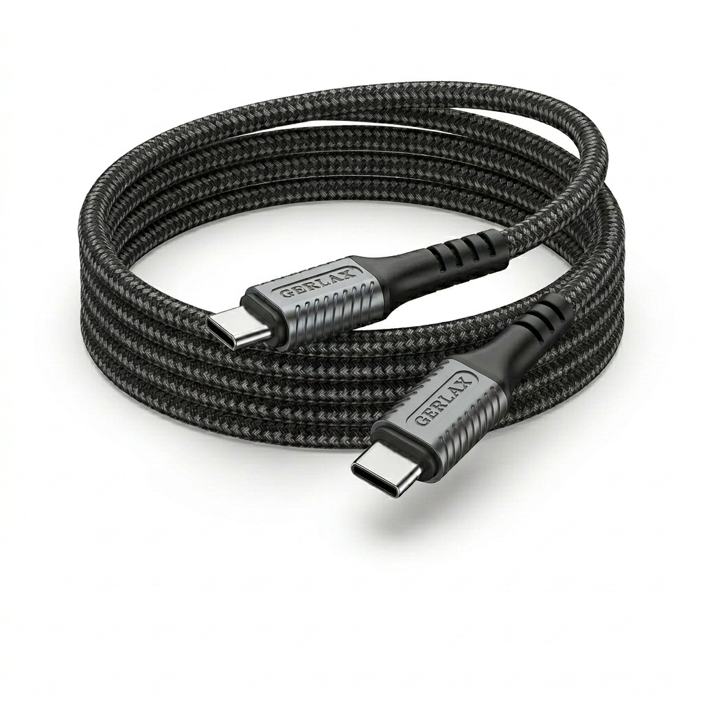 Gerlax GD-71PT2 USB-C to USB-C Fast Charging Cable – 66W (2M) | PD Fast Charge | Nylon Braided | Flexible Design
