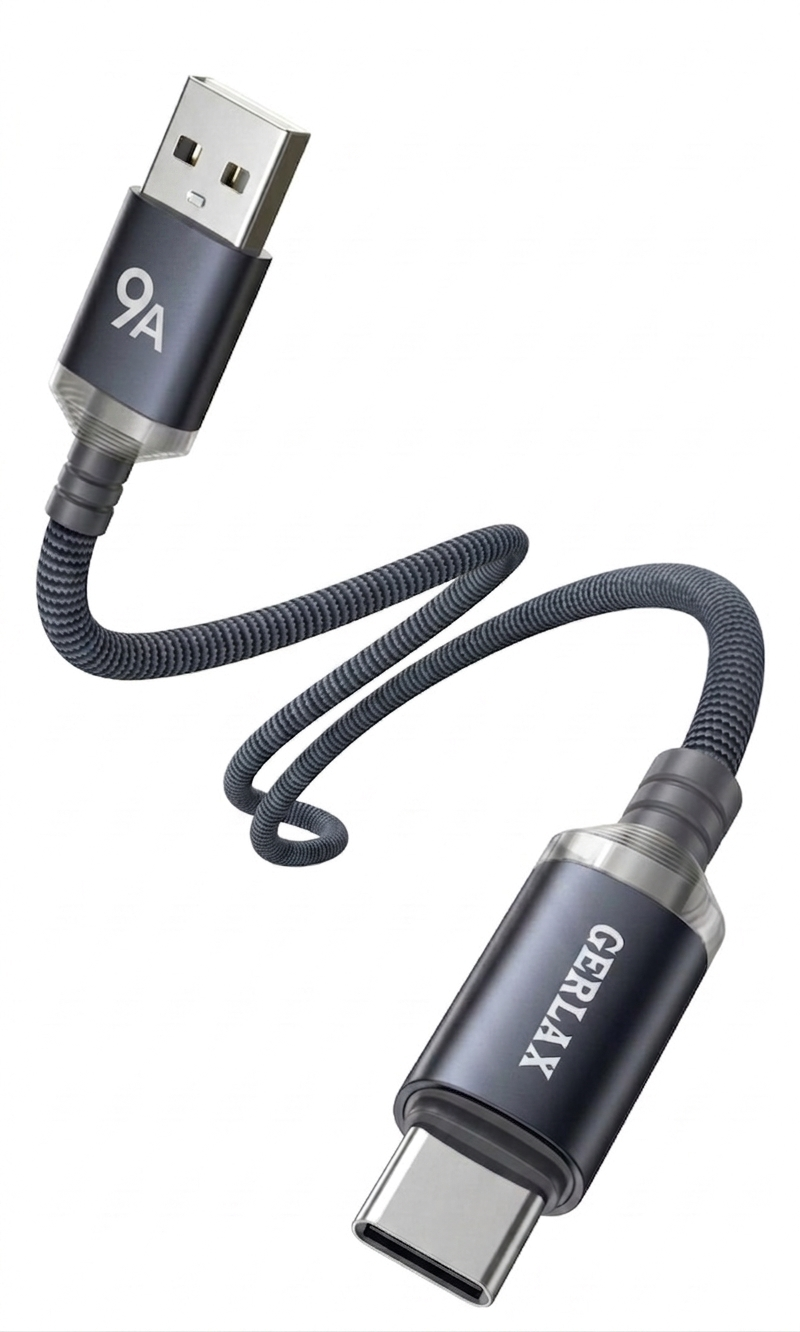 Gerlax GD-58 Super Fast Charging Cable (1M) | 9A | USB-A to Type-C / USB-A to Lightning | Mi Turbo Charge | Soft Silicone | QC 3.0 | Heavy-Duty Design