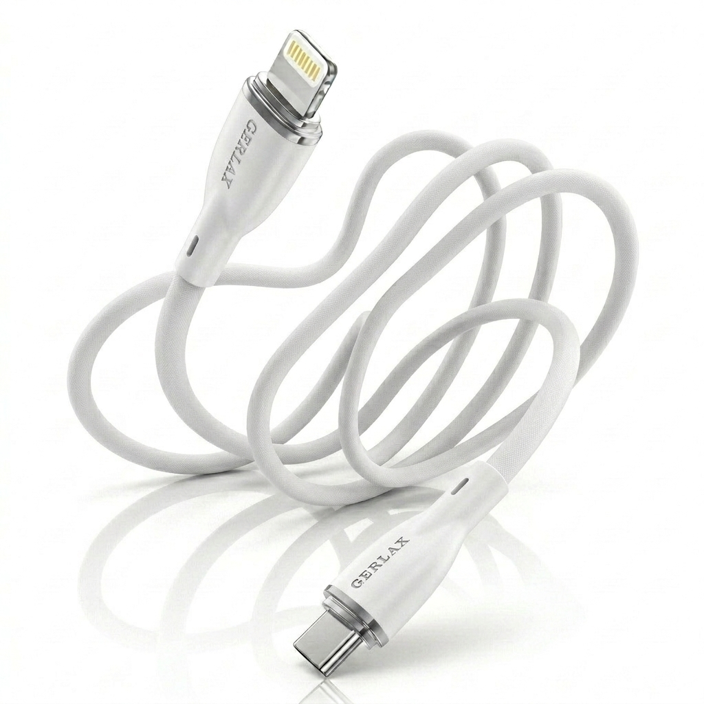 Gerlax L43PL Fast Charging Cable (1M) | USB-C to Lightning | Soft Silicone | QC 3.0 | Anti-Interference | Heavy-Duty Design