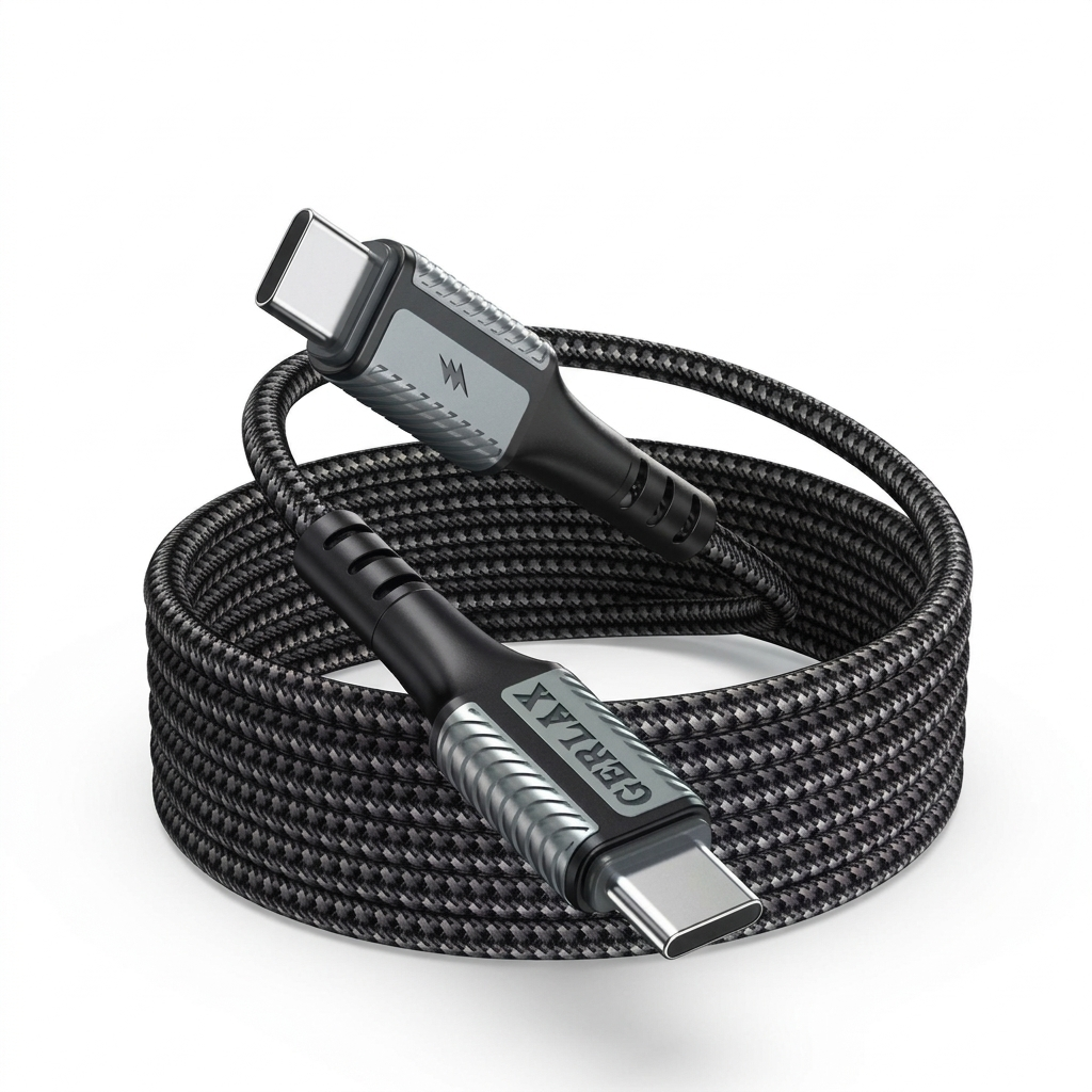 Gerlax GD-71PT3 USB-C to USB-C Fast Charging & Sync Nylon Braided Cable 66W | 3M | PD Fast Charge