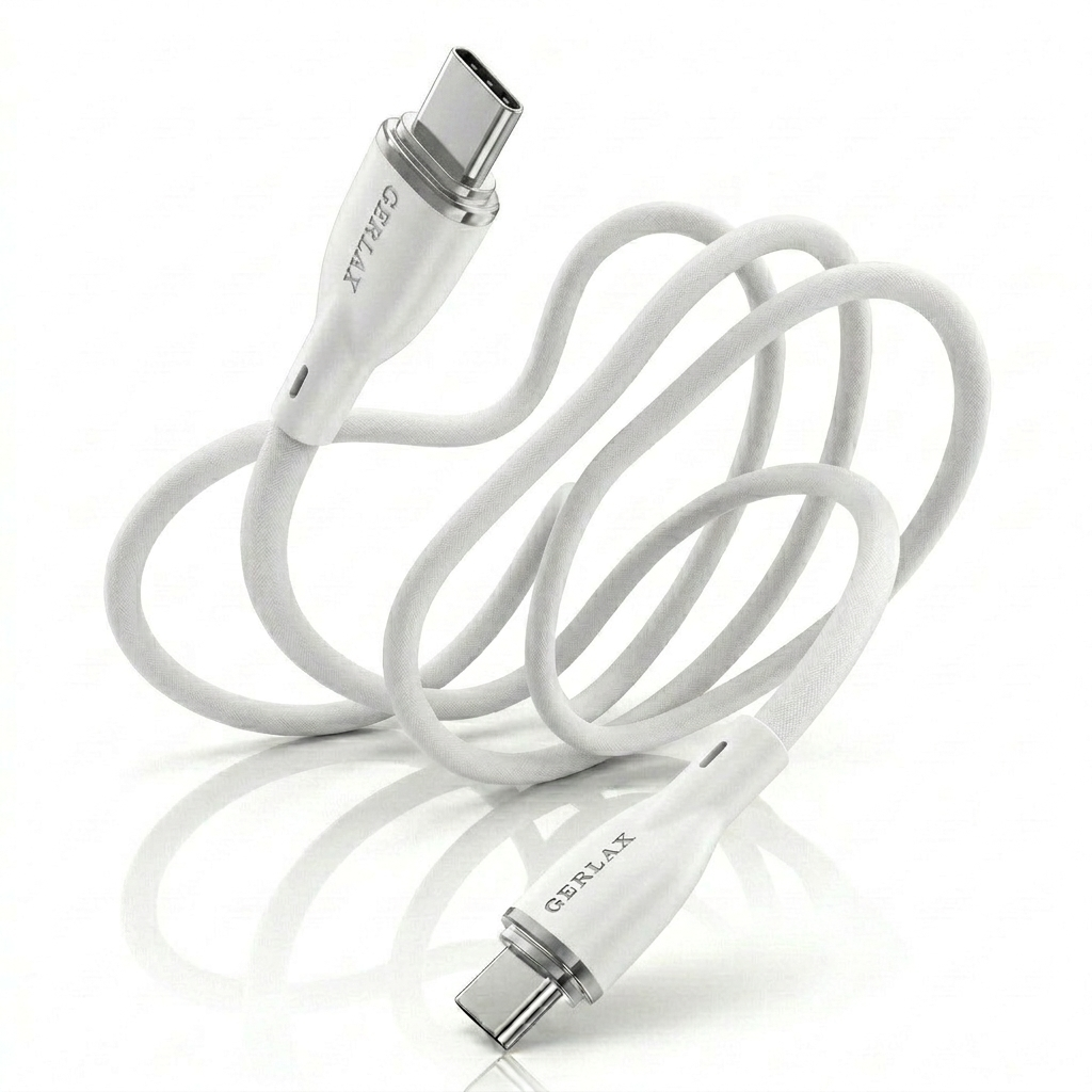 Gerlax L43PT Fast Charging Cable (1M) | 66W USB-C to USB-C | Soft Silicone | QC 3.0 | Anti-Interference | Heavy-Duty Design