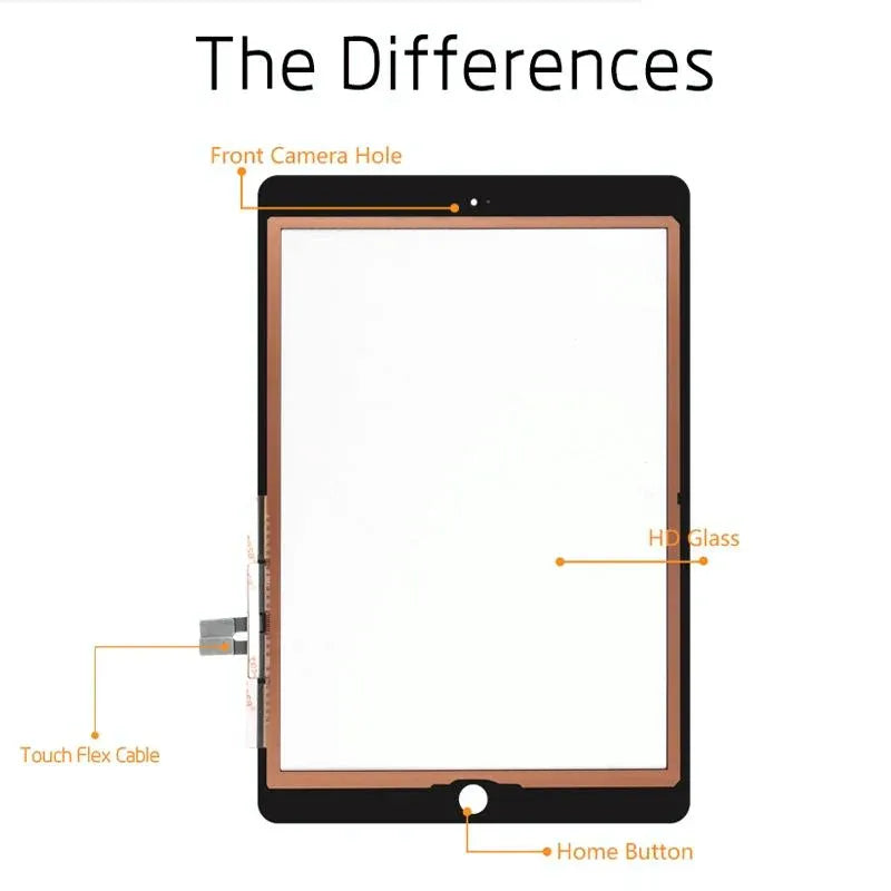 iPad 6 (2017) Touch Screen White - A1822/A1823 (No Home Button)