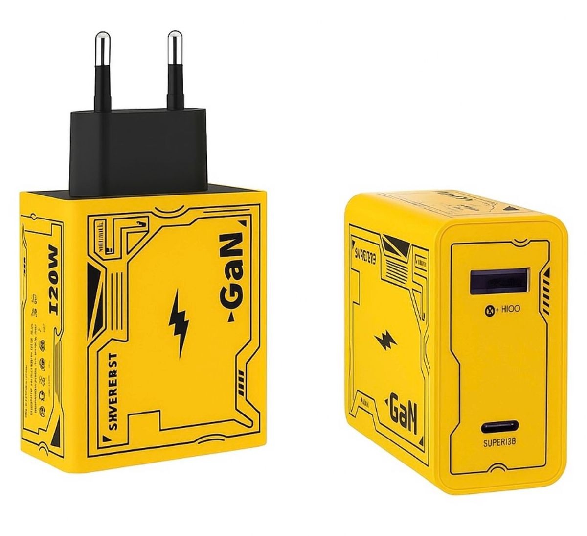 120W GaN Fast Charger | PD & QC3.0 Wall Adapter with USB-C & USB-A