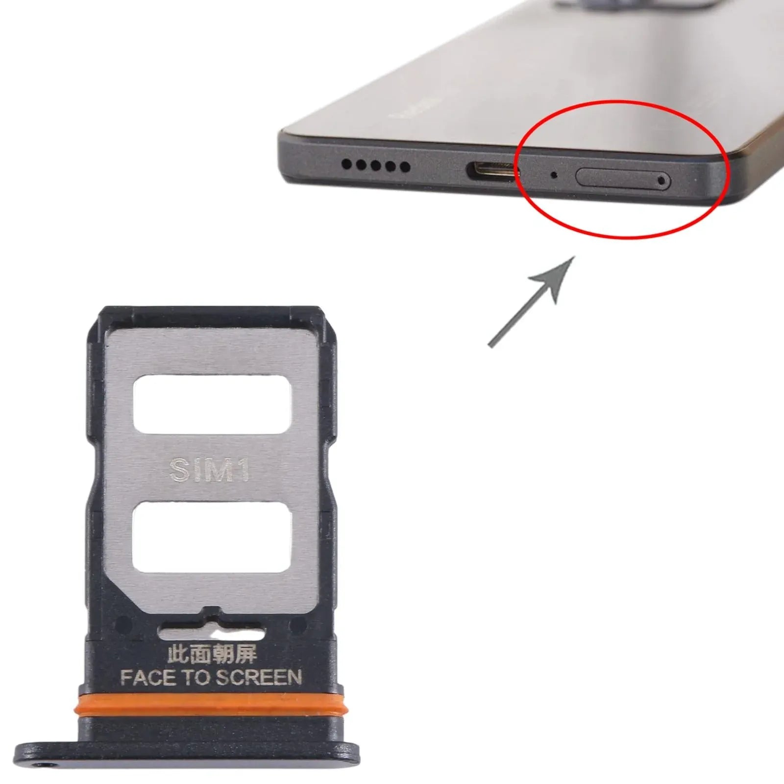 Xiaomi Redmi Note 12 Pro 5G SIM Tray (Black) - Replacement Part