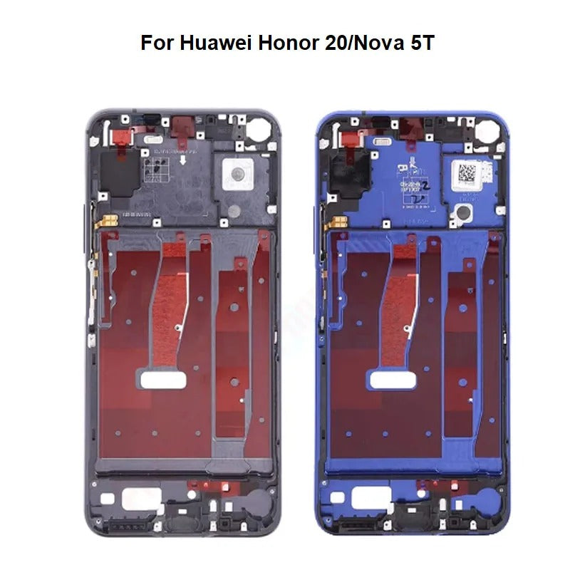 Huawei Nova 5T Black Front Housing LCD Frame Bezel