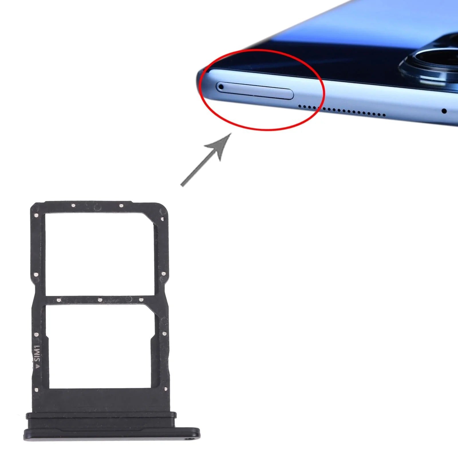 Huawei Nova 9 SE SIM Tray (Black) - Replacement Part