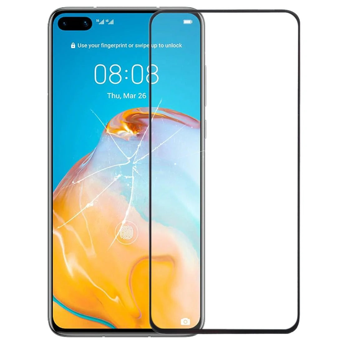 Huawei P40 PRO Front Glass Lens Replacement with OCA Adhesive