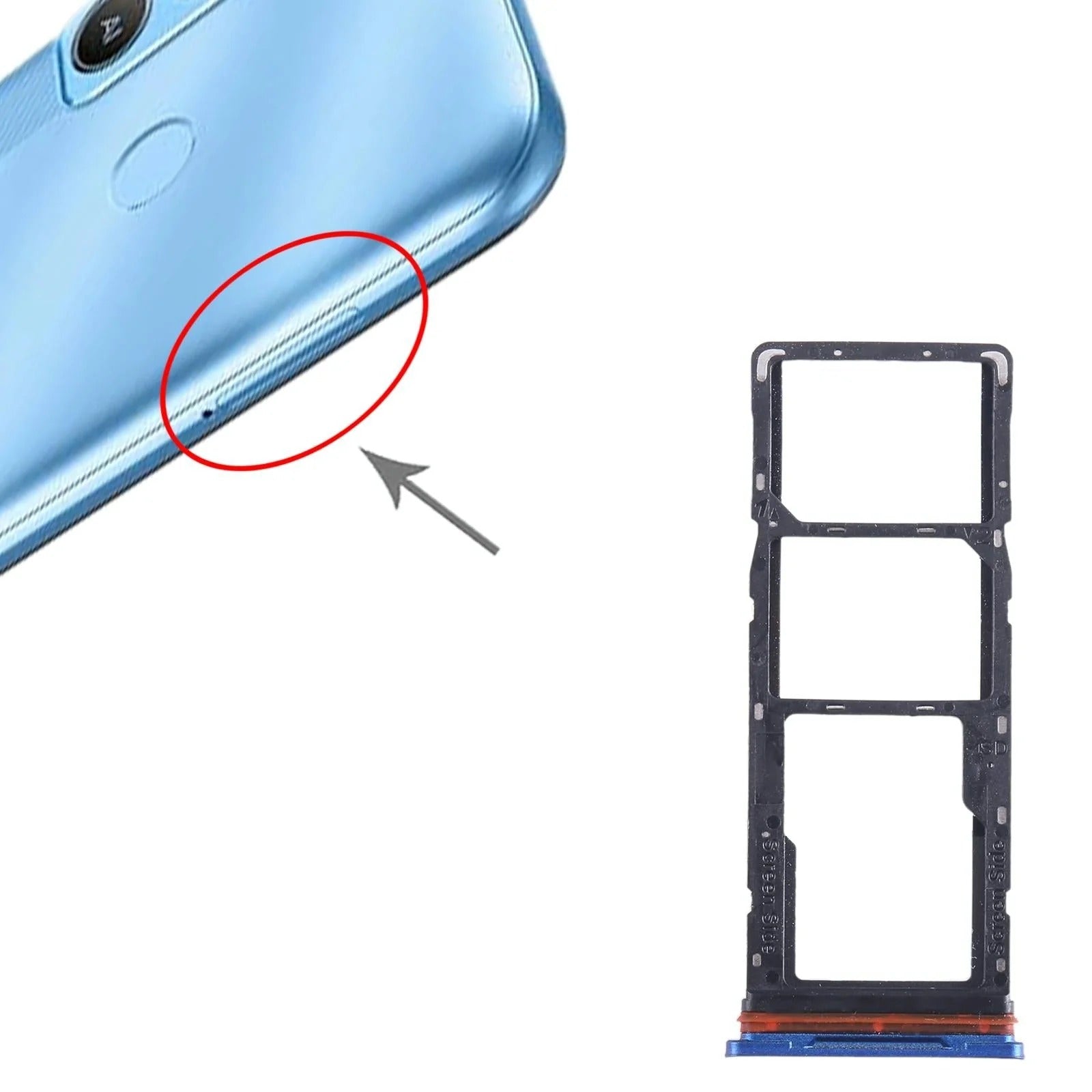 Tecno Pop 5 LTE SIM & SD Card Tray, Dark