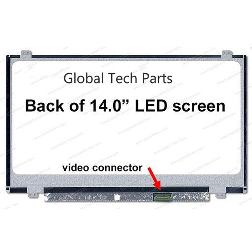 14.0" 30 pin Slim HD LED Replacement Laptop Screen With Bottom Right Connector (Resolution = 1366*768 )