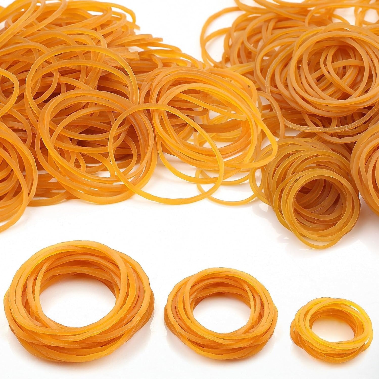 Yellow & White Rubber Bands Natural Elastic Bands Heavy Duty Strong Elastic Bands Thick 100g Rubber Band Stretchable Rubber Bands Assorted Sizes 20mm for Home School Office Money Bands