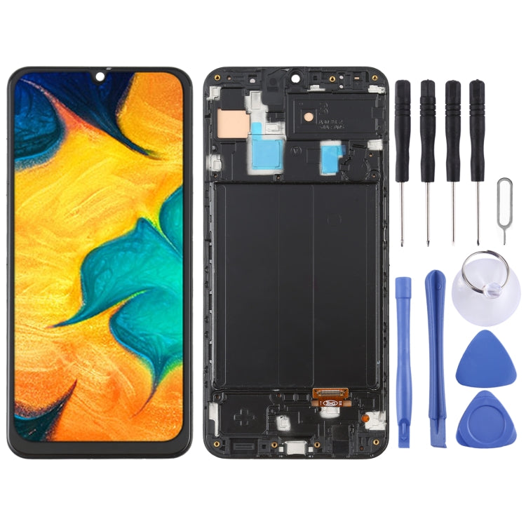TFT In-Cell Copy LCD Screen for Samsung Galaxy A30 SM-A305 Digitizer Full Assembly with Frame (Black)