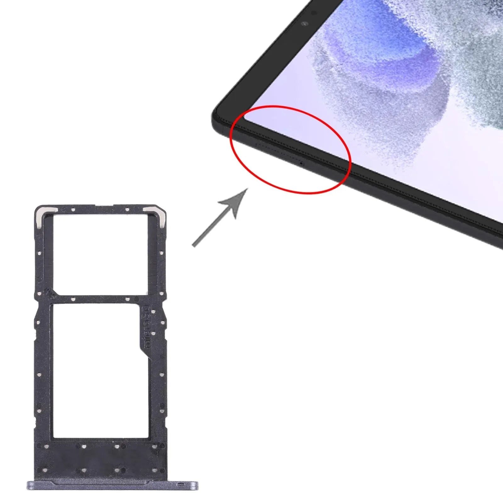 Samsung Galaxy Tab A7 Lite SIM & SD Card Tray - Black (SM-T225)