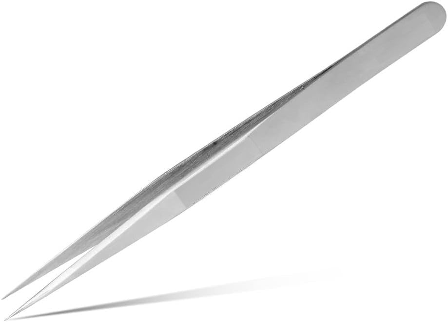 Professional Tweezers ST-12, Non-magnetic Stainless Steel, Pointed Tip, 135mm Length