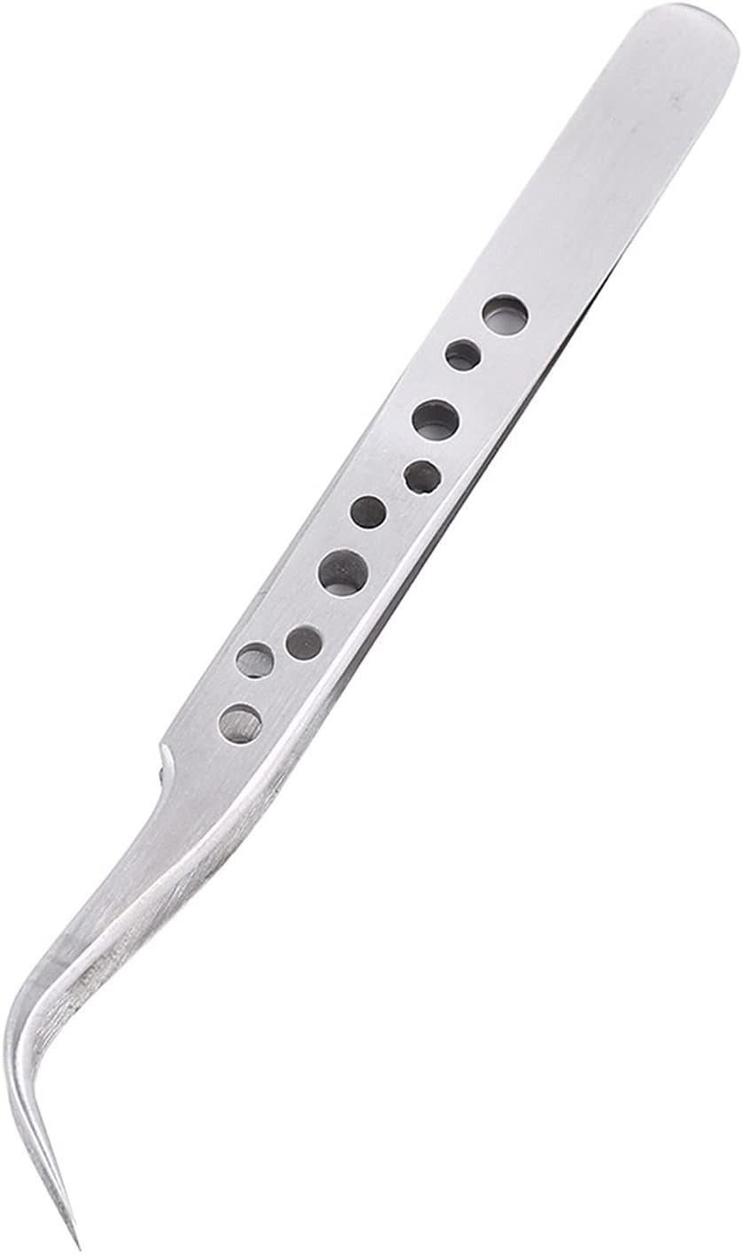 Anti-Static Stainless Steel Precise ESD Tweezers Curved for Repair Tool for Electronics