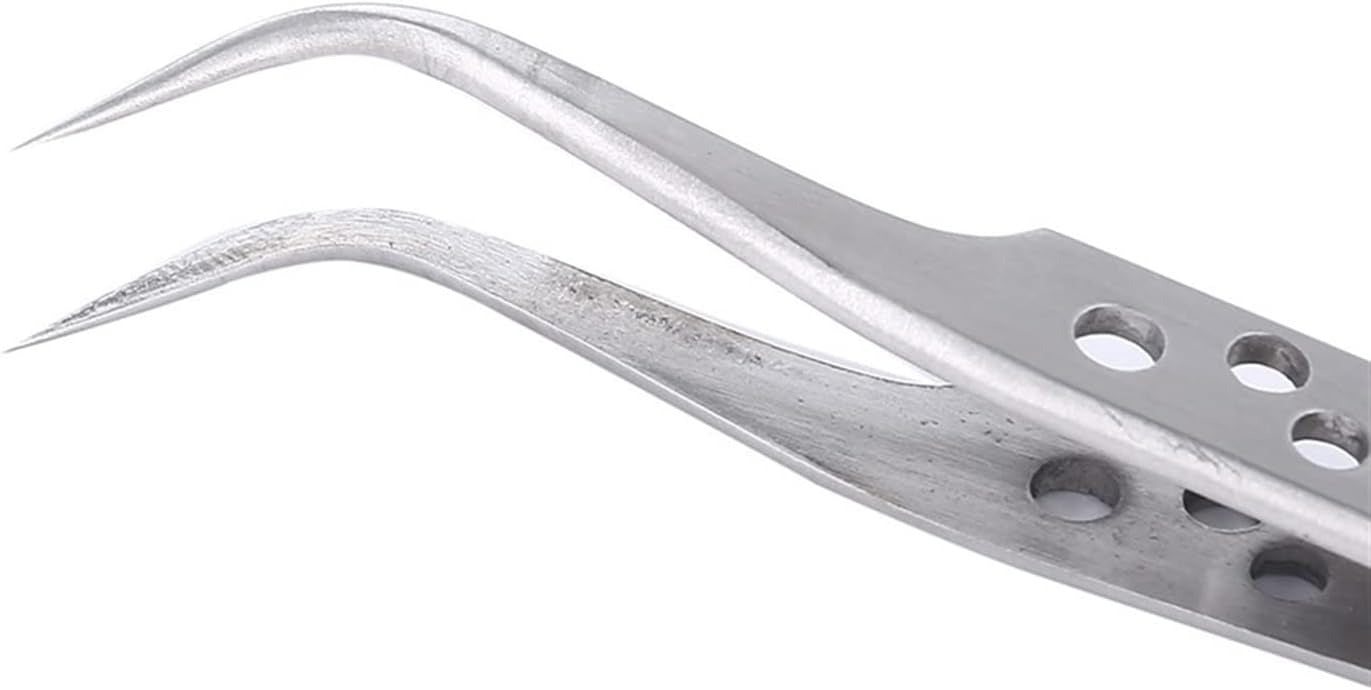 Anti-Static Stainless Steel Precise ESD Tweezers Curved for Repair Tool for Electronics