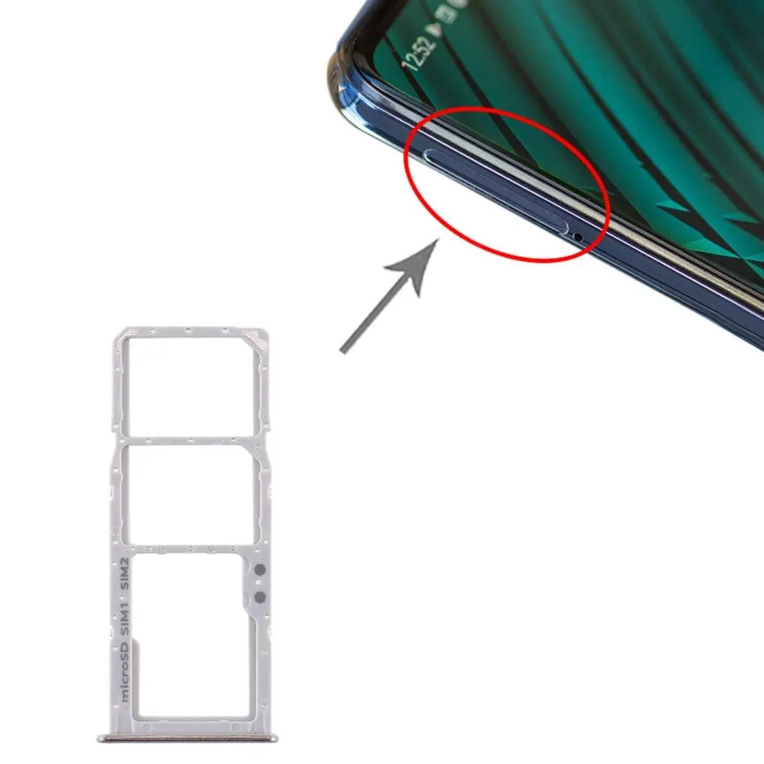 vivo Y20 SIM Card Tray + SIM Card Tray + Micro SD Card Tray
