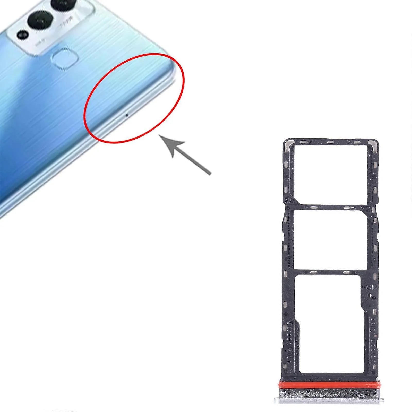 For Infinix Hot 12 Play NFC X6816C SIM Card Tray + SIM Card Tray +