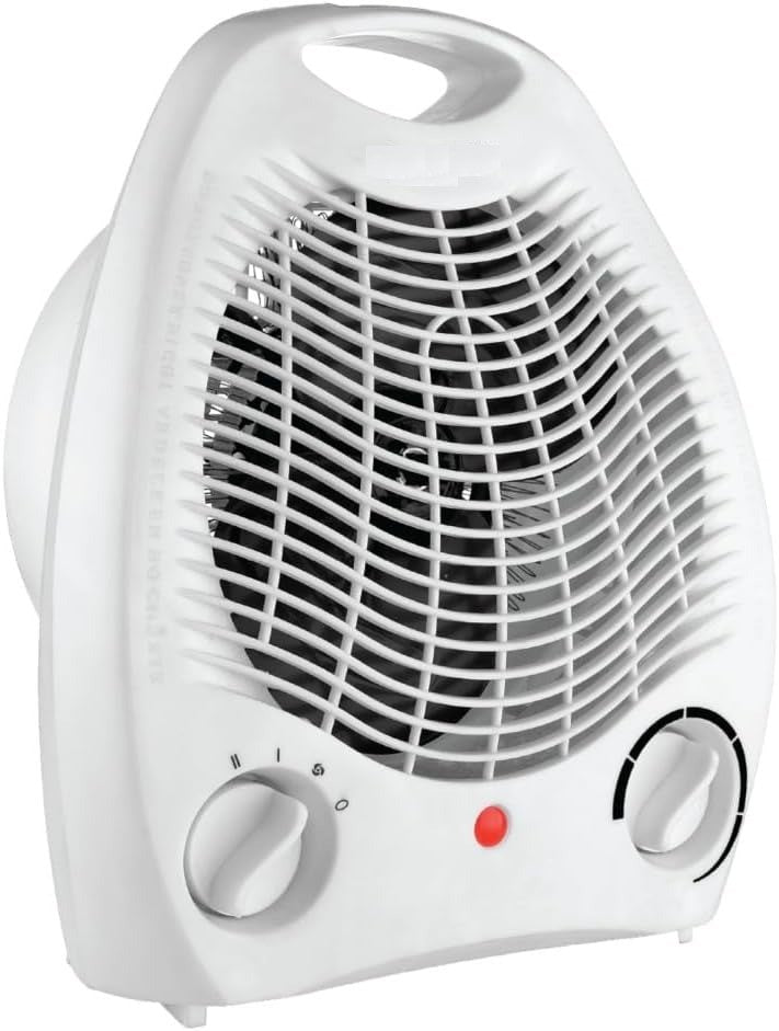 Condere ZR-5011 Fan Heater Electric Portable Space Heater for Indoor Use, 1000W/2000W Fan Heater with Adjustable Thermostat, Overheat Protection, Mini Room Heater for Bedroom, Office, Desk & Small Space