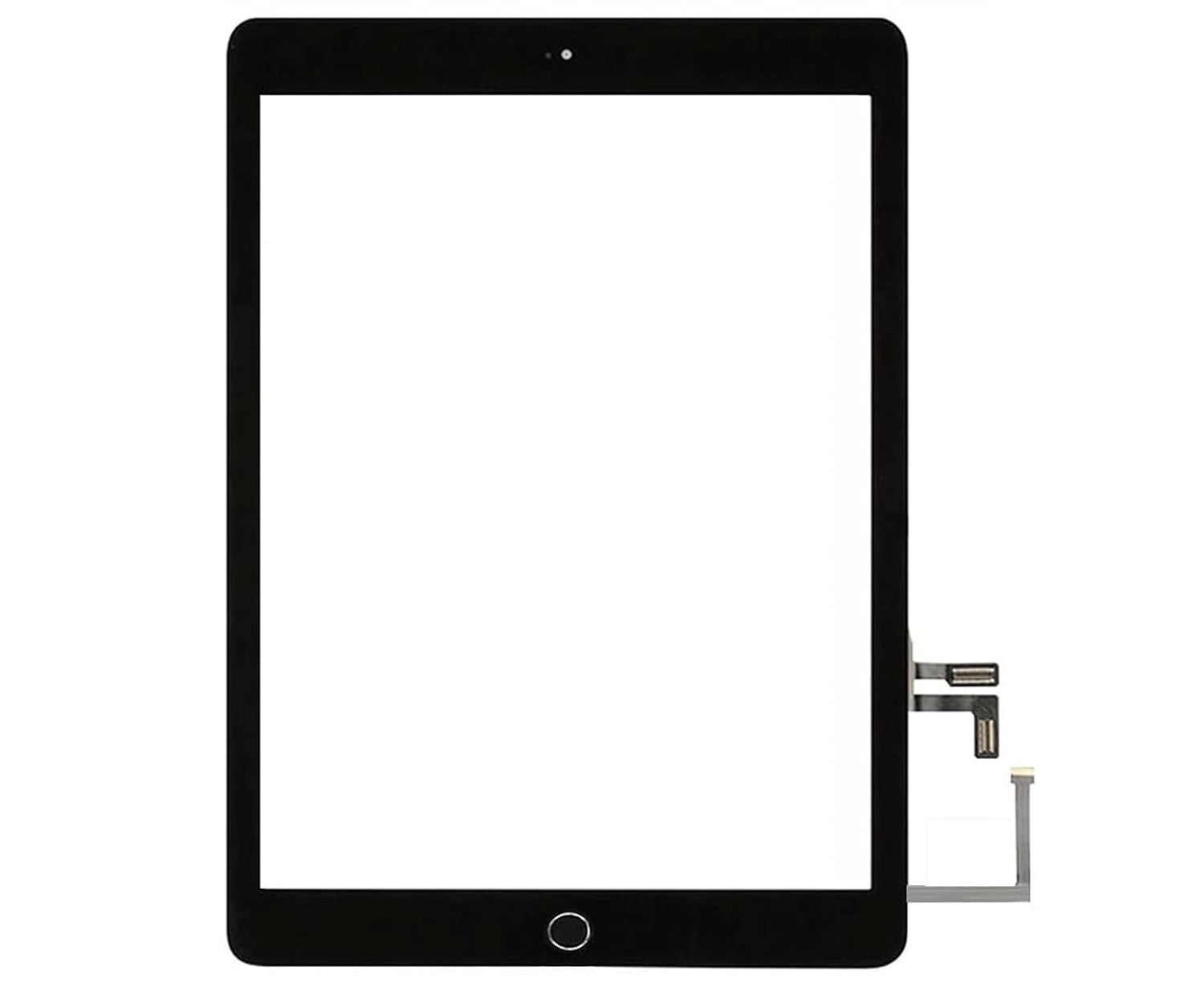 Touch Screen Digitizer Replacement compatible with Apple iPad 5th Generation (A1822, A1823) 9.7", with Home Button (No TouchID), Black and White