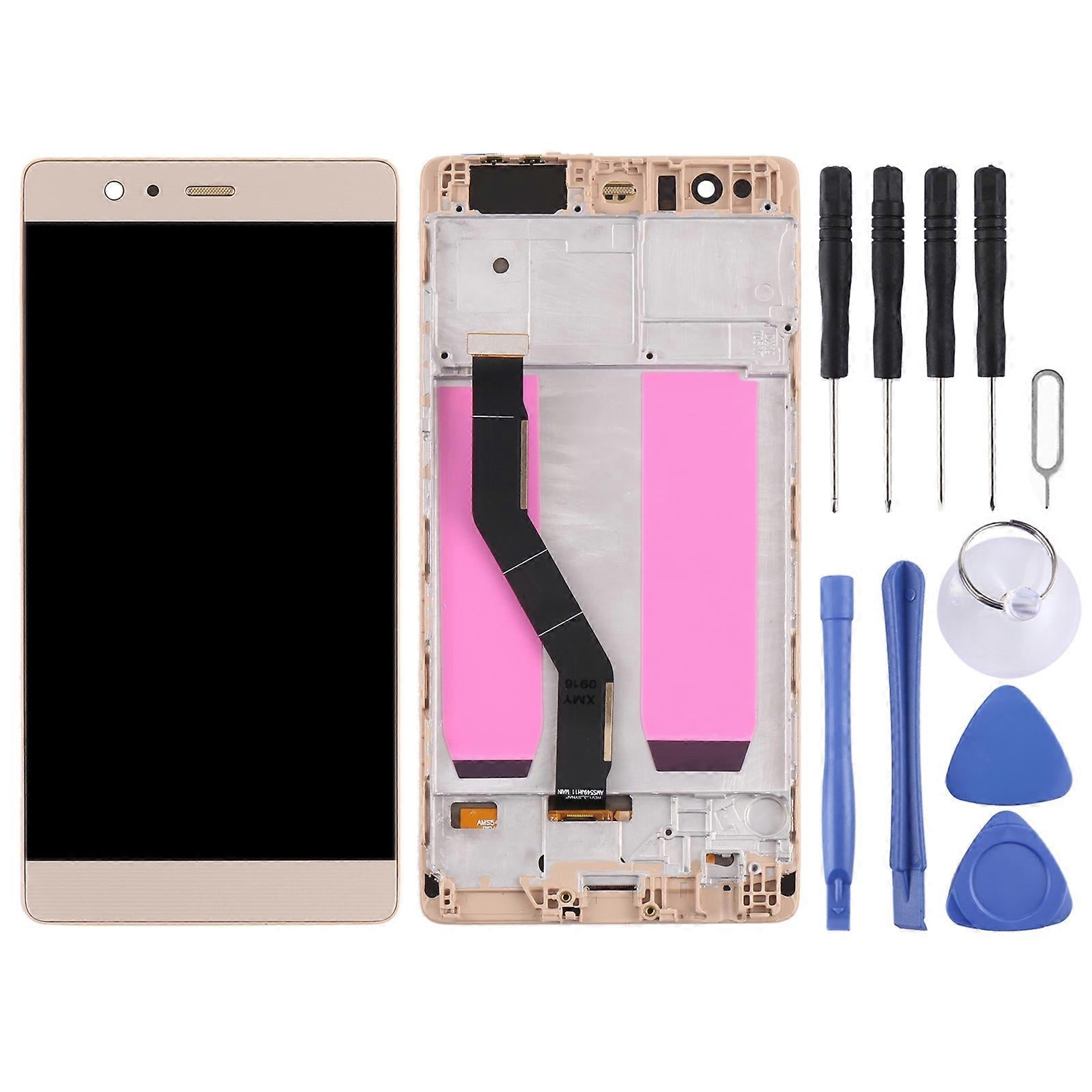 OLED LCD Screen for Huawei P9 Plus Digitizer Full Assembly with Frame(White)