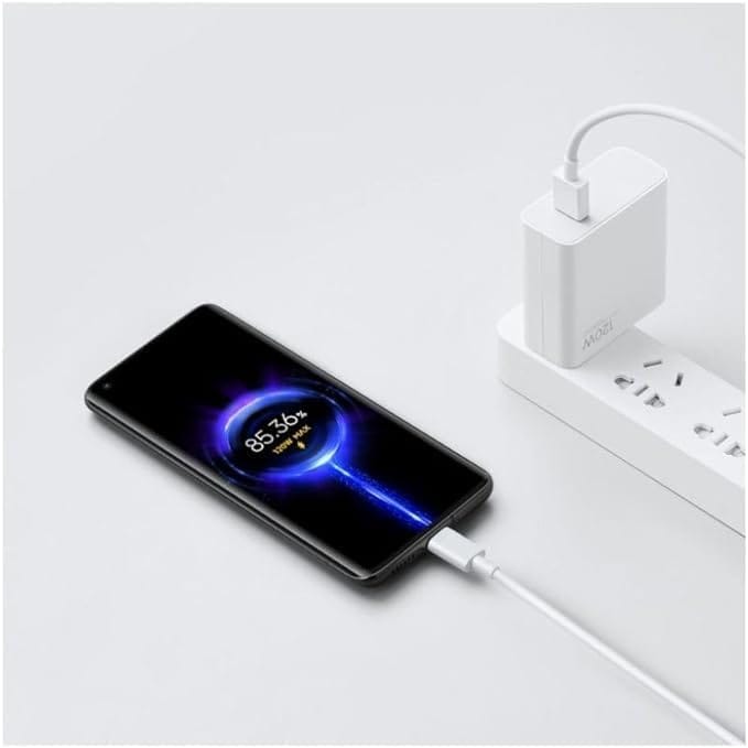 120W 3 Port GeN Super Fast Charger with Type-C TO Type-C Cable (White) Included