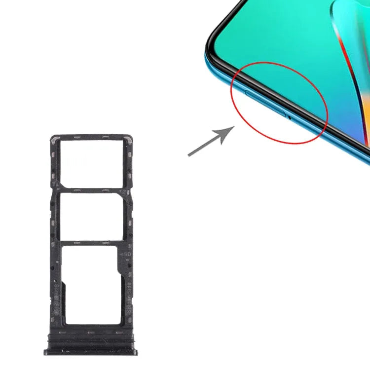 For infinix Smart 4  SIM Card Tray + SIM Card Tray + Micro SD Card Tray